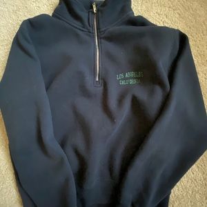 high neck , los angeles ca zip up sweatshirt